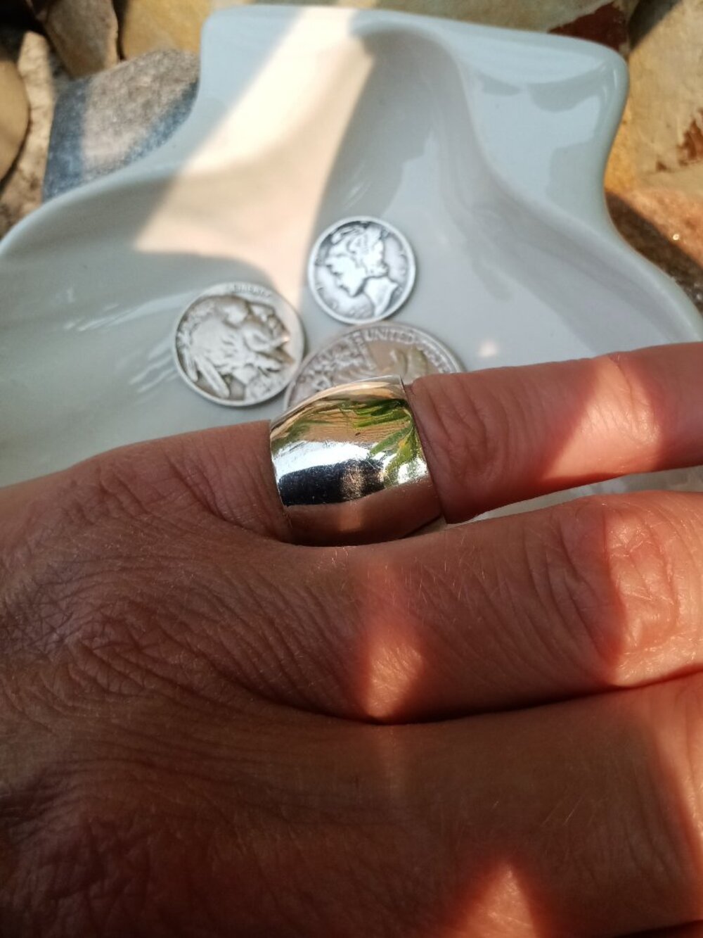 Vintage Sterling Silver (wide band) Ring